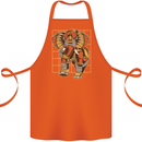Steampunk Elephant Cotton Apron 100% Organic Orange