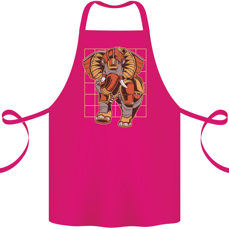 Steampunk Elephant Cotton Apron 100% Organic Pink