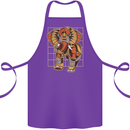 Steampunk Elephant Cotton Apron 100% Organic Purple