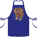 Steampunk Elephant Cotton Apron 100% Organic Royal Blue