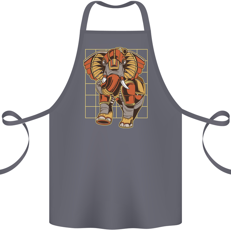 Steampunk Elephant Cotton Apron 100% Organic Steel
