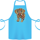 Steampunk Elephant Cotton Apron 100% Organic Turquoise