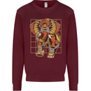 Steampunk Elephant Kids Sweatshirt Jumper Maroon