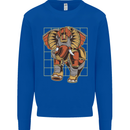 Steampunk Elephant Kids Sweatshirt Jumper Royal Blue