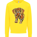Steampunk Elephant Kids Sweatshirt Jumper Yellow