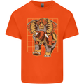 Steampunk Elephant Kids T-Shirt Childrens Orange