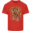 Steampunk Elephant Kids T-Shirt Childrens Red