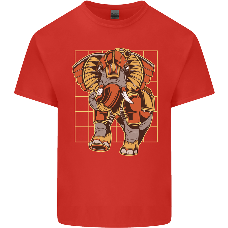 Steampunk Elephant Kids T-Shirt Childrens Red