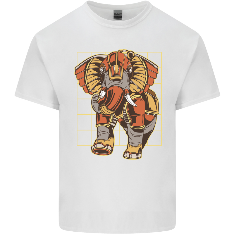 Steampunk Elephant Kids T-Shirt Childrens White
