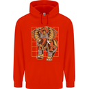 Steampunk Elephant Mens 80% Cotton Hoodie Bright Red
