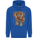 Steampunk Elephant Mens 80% Cotton Hoodie Royal Blue