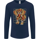 Steampunk Elephant Mens Long Sleeve T-Shirt Navy Blue