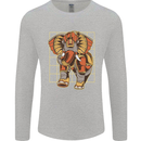 Steampunk Elephant Mens Long Sleeve T-Shirt Sports Grey
