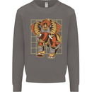 Steampunk Elephant Mens Sweatshirt Jumper Charcoal