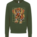 Steampunk Elephant Mens Sweatshirt Jumper Forest Green