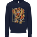 Steampunk Elephant Mens Sweatshirt Jumper Navy Blue