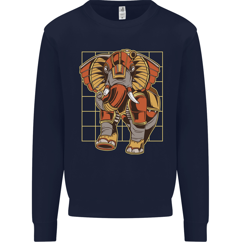 Steampunk Elephant Mens Sweatshirt Jumper Navy Blue