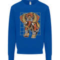 Steampunk Elephant Mens Sweatshirt Jumper Royal Blue