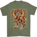 Steampunk Elephant Mens T-Shirt 100% Cotton Military Green