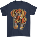 Steampunk Elephant Mens T-Shirt 100% Cotton Navy Blue