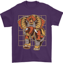 Steampunk Elephant Mens T-Shirt 100% Cotton Purple