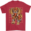 Steampunk Elephant Mens T-Shirt 100% Cotton Red