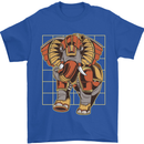 Steampunk Elephant Mens T-Shirt 100% Cotton Royal Blue