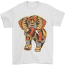 Steampunk Elephant Mens T-Shirt 100% Cotton White