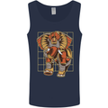 Steampunk Elephant Mens Vest Tank Top Navy Blue