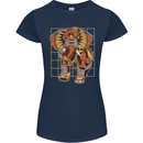 Steampunk Elephant Womens Petite Cut T-Shirt Navy Blue