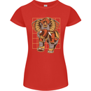 Steampunk Elephant Womens Petite Cut T-Shirt Red