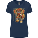 Steampunk Elephant Womens Wider Cut T-Shirt Navy Blue