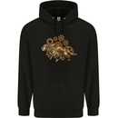 Steampunk Fox Childrens Kids Hoodie Black