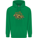 Steampunk Fox Childrens Kids Hoodie Irish Green