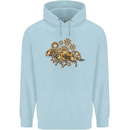 Steampunk Fox Childrens Kids Hoodie Light Blue