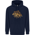Steampunk Fox Childrens Kids Hoodie Navy Blue