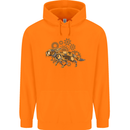 Steampunk Fox Childrens Kids Hoodie Orange