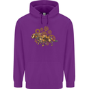 Steampunk Fox Childrens Kids Hoodie Purple