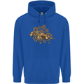 Steampunk Fox Childrens Kids Hoodie Royal Blue