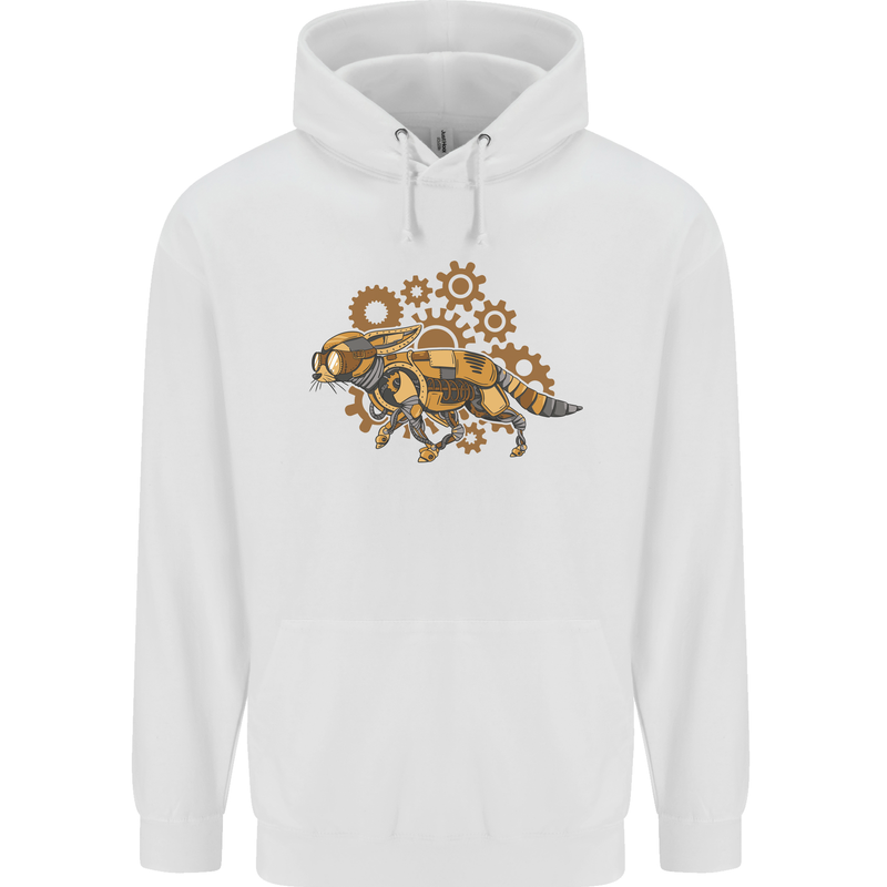 Steampunk Fox Childrens Kids Hoodie White