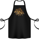 Steampunk Fox Cotton Apron 100% Organic Black