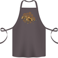 Steampunk Fox Cotton Apron 100% Organic Dark Grey