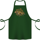 Steampunk Fox Cotton Apron 100% Organic Forest Green