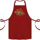 Steampunk Fox Cotton Apron 100% Organic Maroon