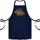 Steampunk Fox Cotton Apron 100% Organic Navy Blue