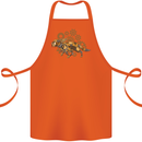 Steampunk Fox Cotton Apron 100% Organic Orange