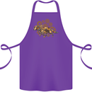 Steampunk Fox Cotton Apron 100% Organic Purple