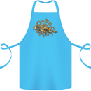 Steampunk Fox Cotton Apron 100% Organic Turquoise