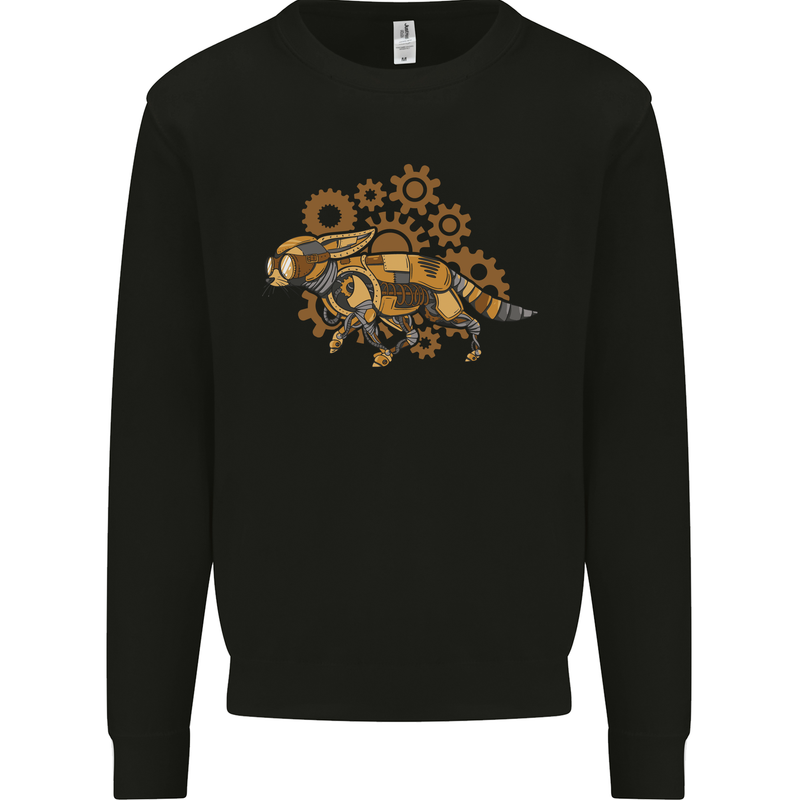 Steampunk Fox Kids Sweatshirt Jumper Black