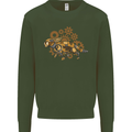Steampunk Fox Kids Sweatshirt Jumper Forest Green